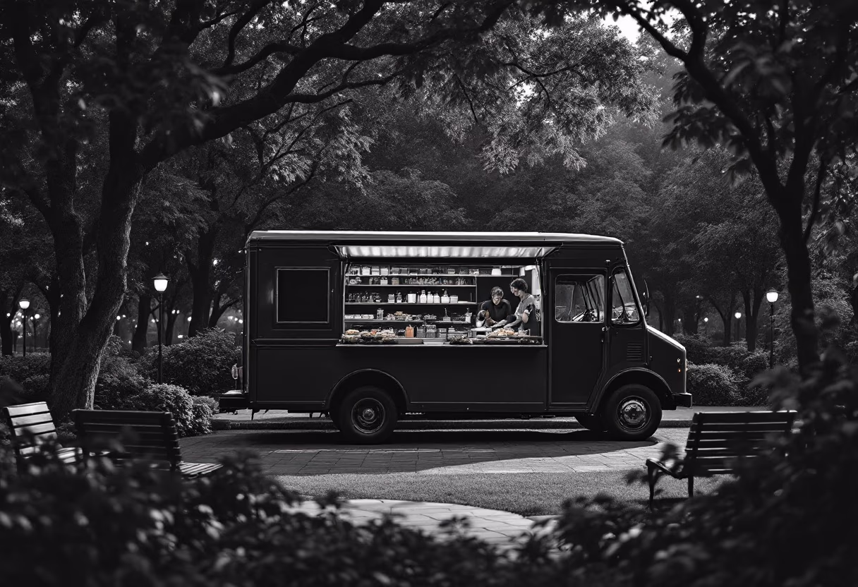 image of food truck in action