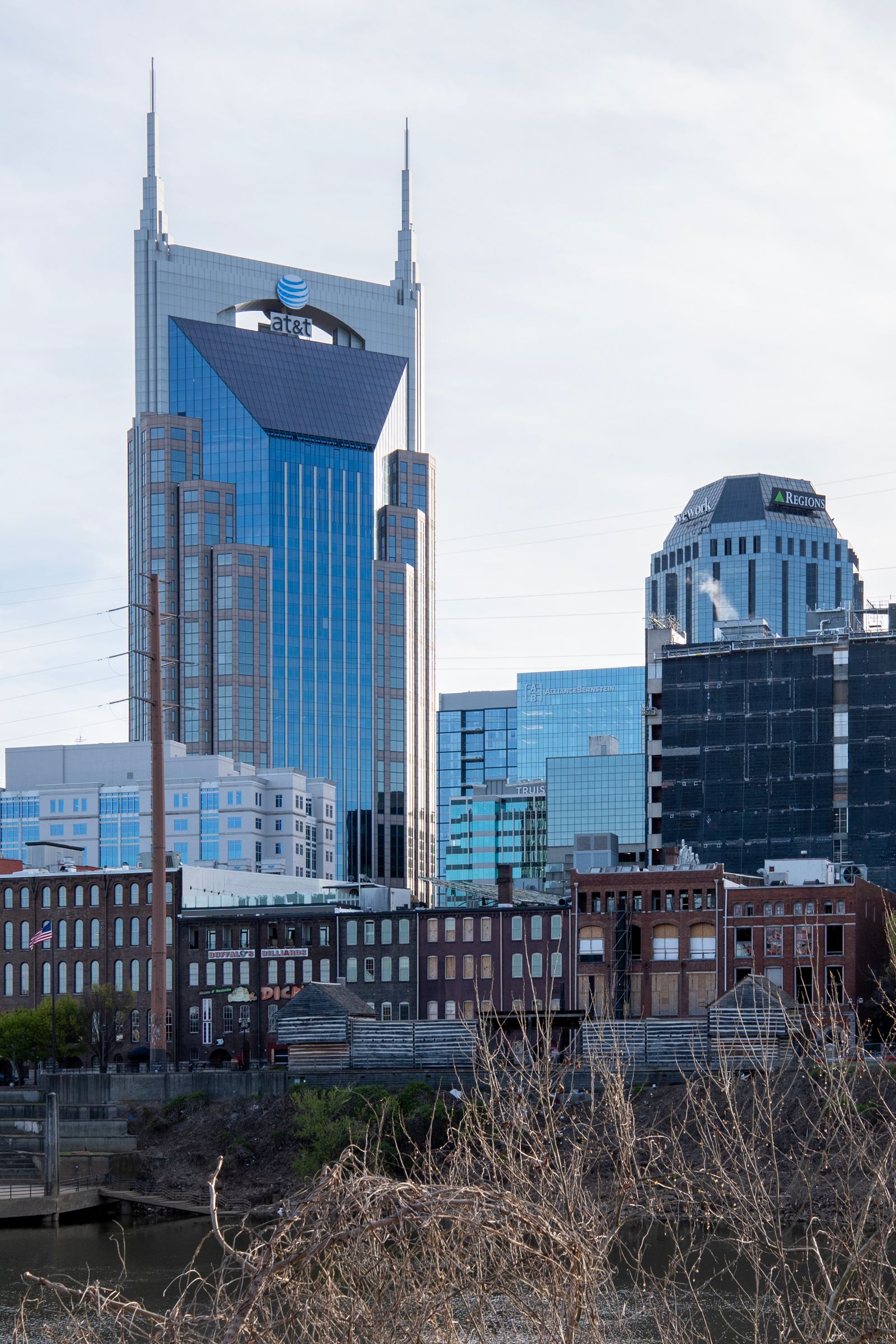 Downtown Nashville skyline with iconic buildings
