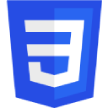 CSS3 logo with a blue shield and white stylized '3' on it.