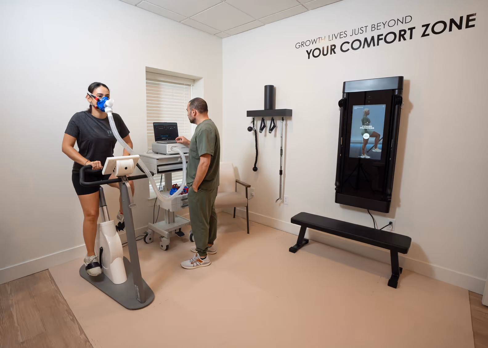 VO2 max fitness testing on bike at Nova Wellness Roseland NJ
