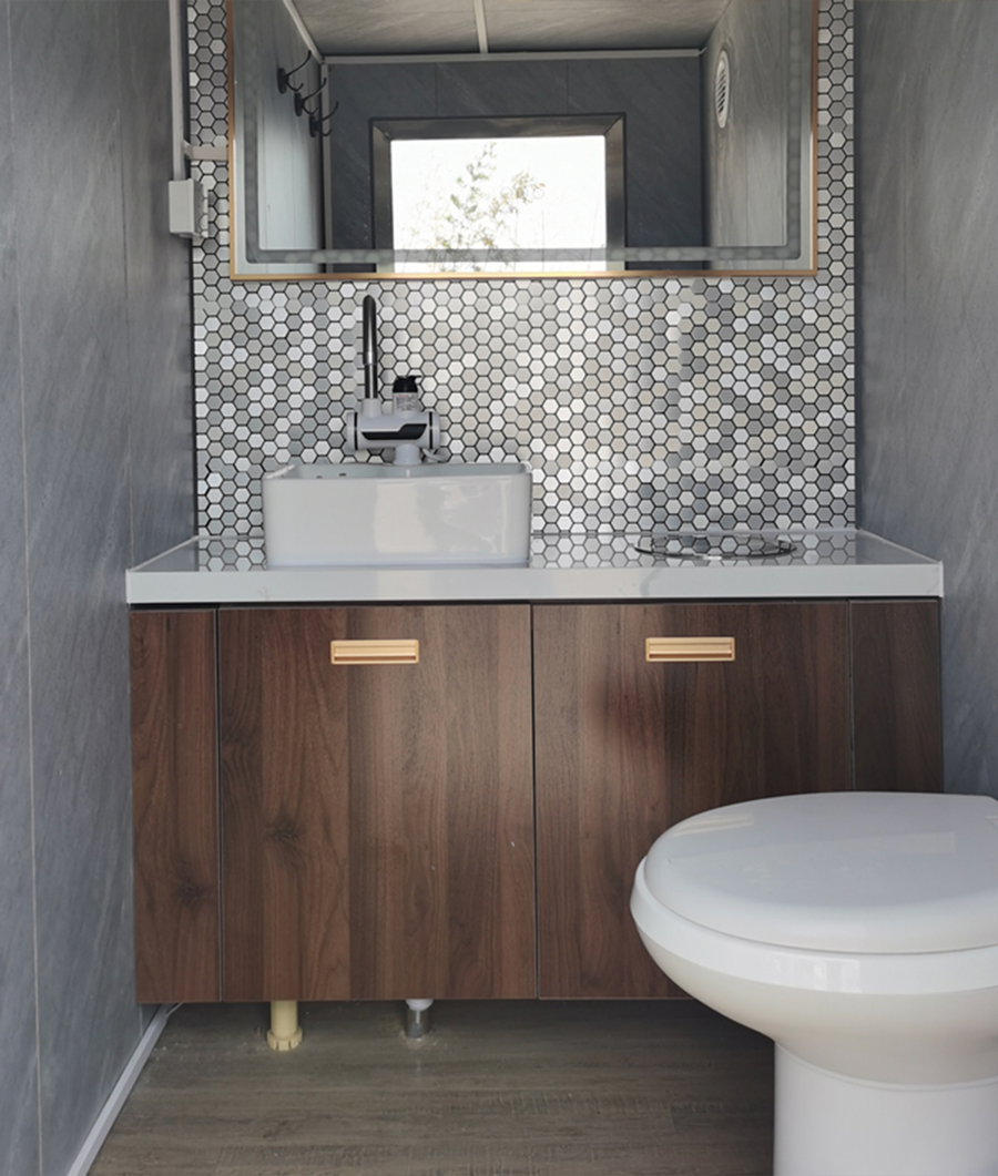 An image of Pearl Pod's Luxury Restroom Trailer Interior