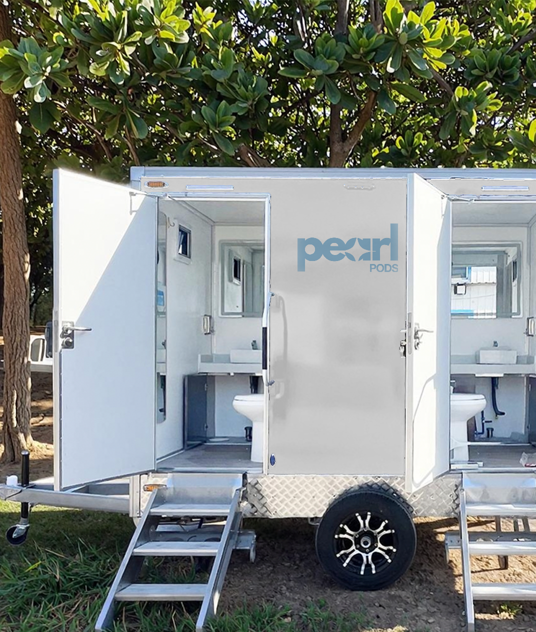 An image of pearl pod's luxury restroom trailer