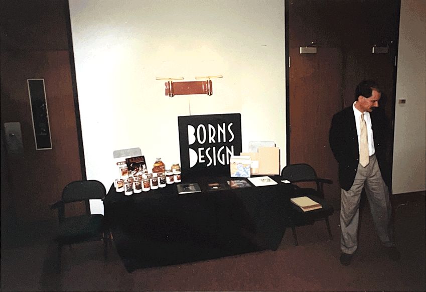 Randy Borns showcasing his work at an event.