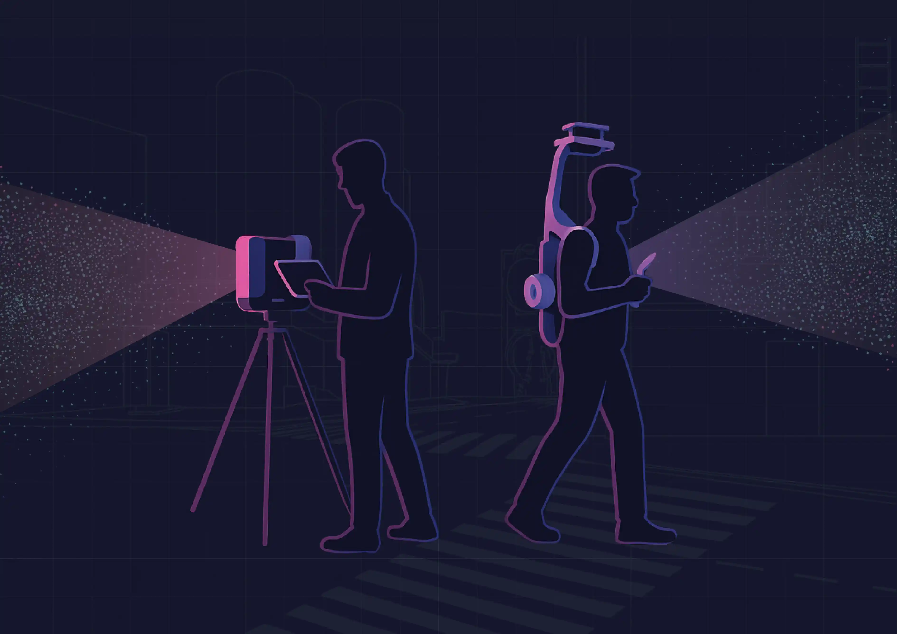 Comparison of stationary and handheld 3D scanners capturing site data for CAD modeling – showing how to choose the right CAD-compatible 3D scanner.