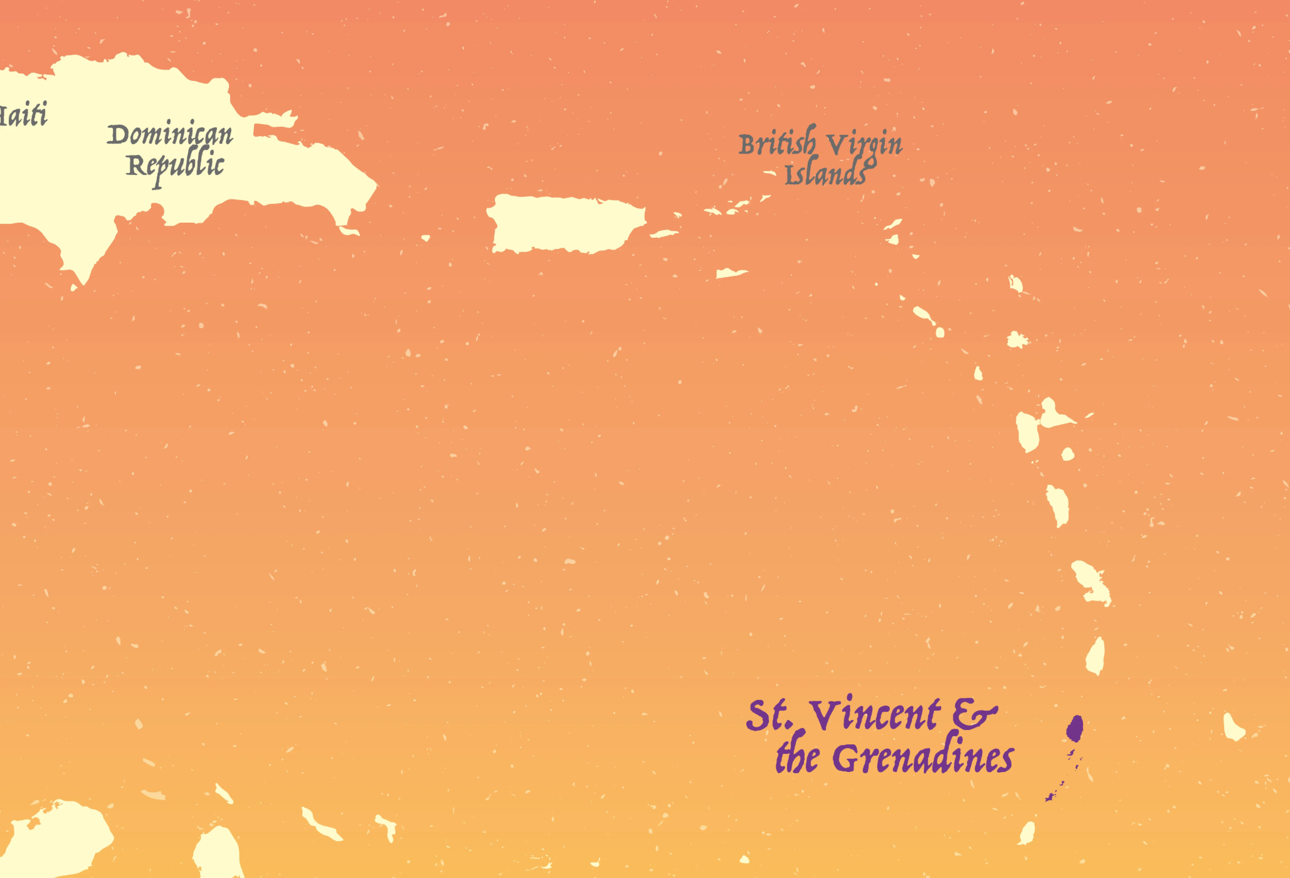 Map of St. Vincent & The Grenadines