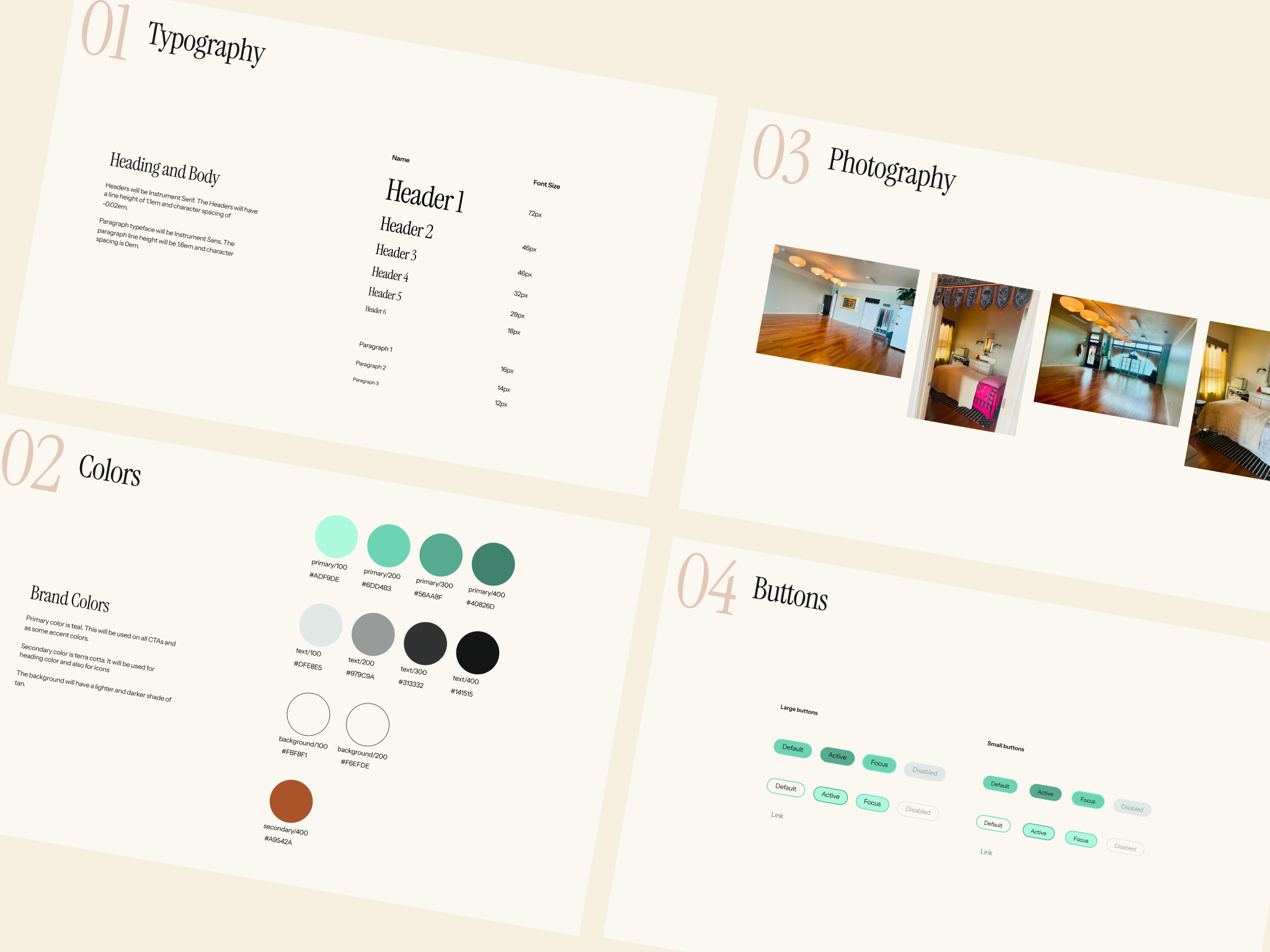 Final Style guide for Om Sweet Om's new website