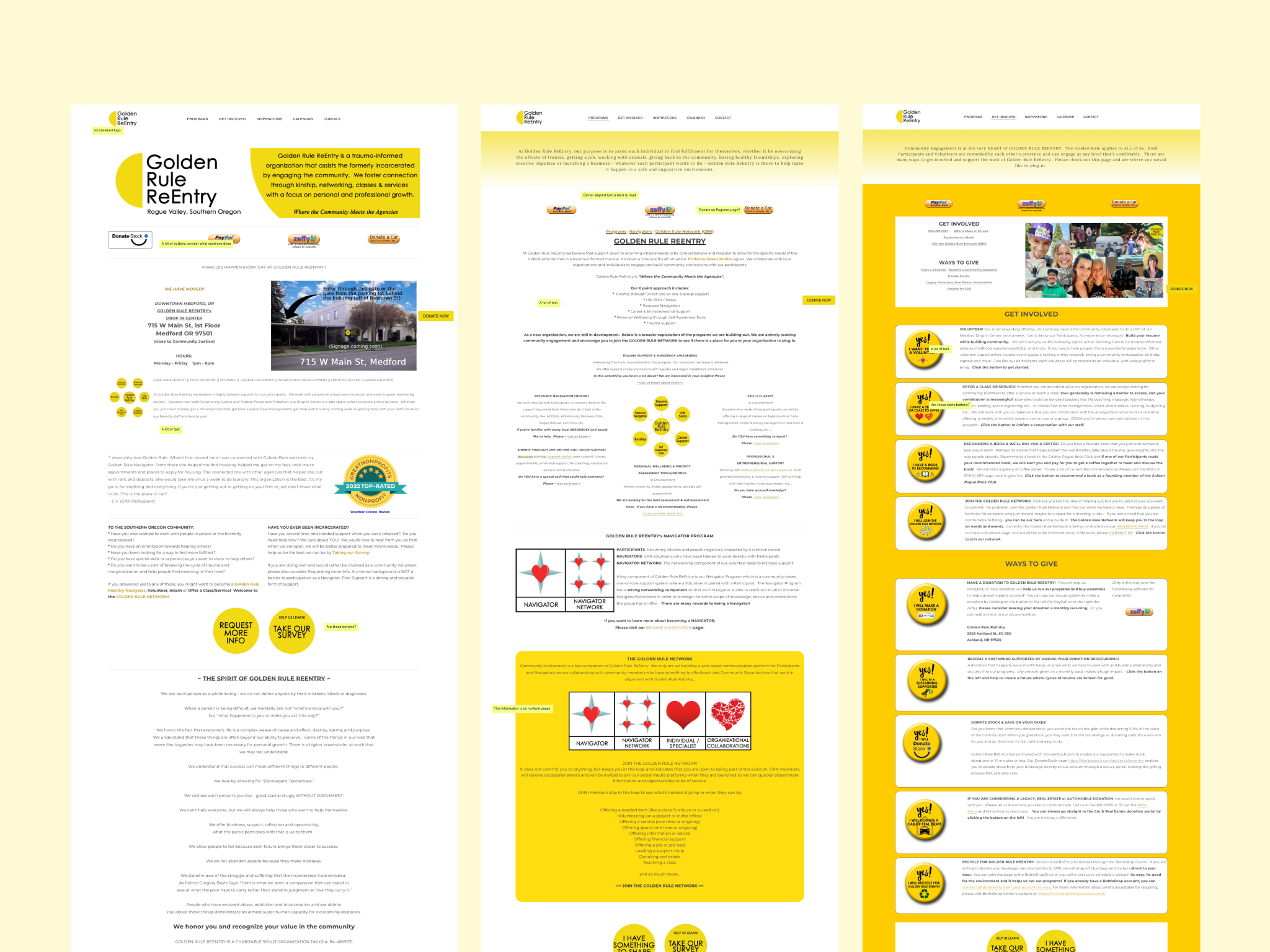 Audit of Golden Rule ReEntry's website
