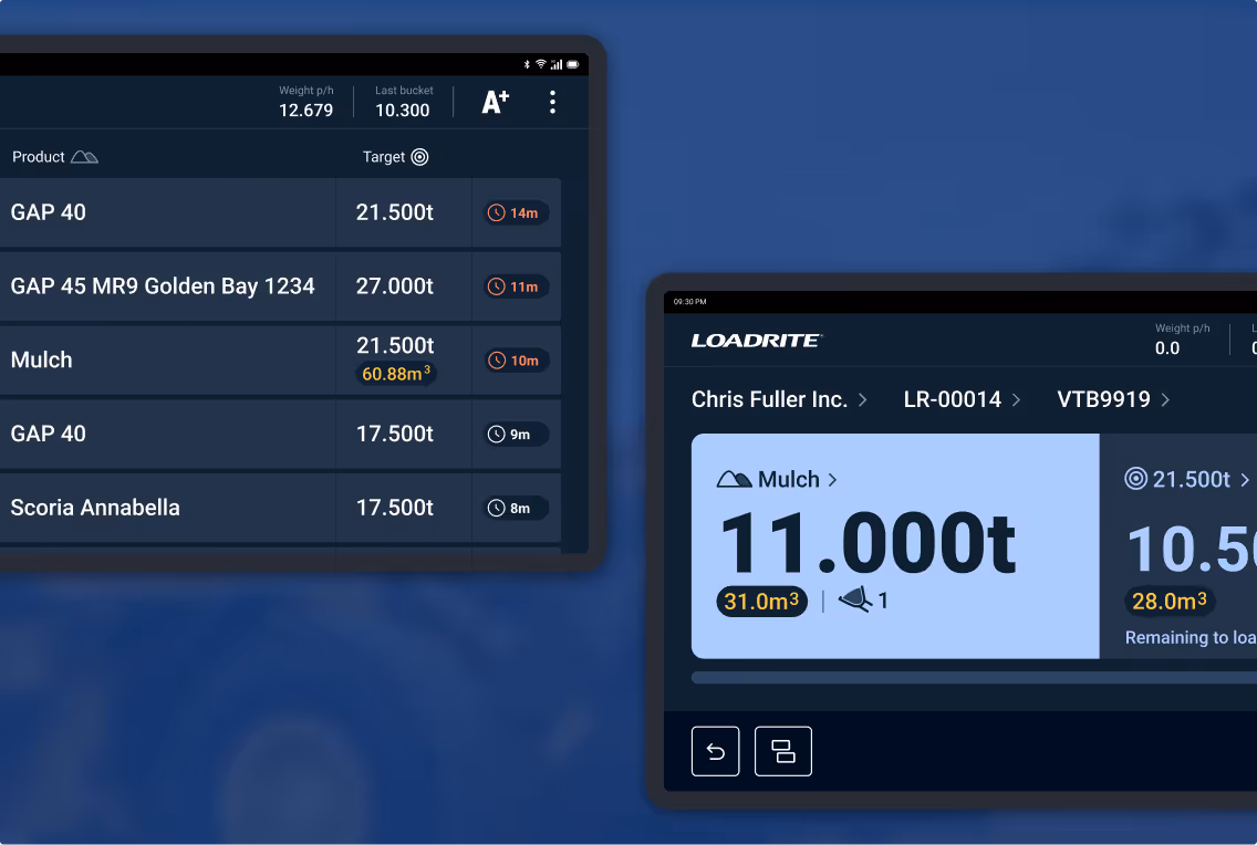 Loadrite UI showcase