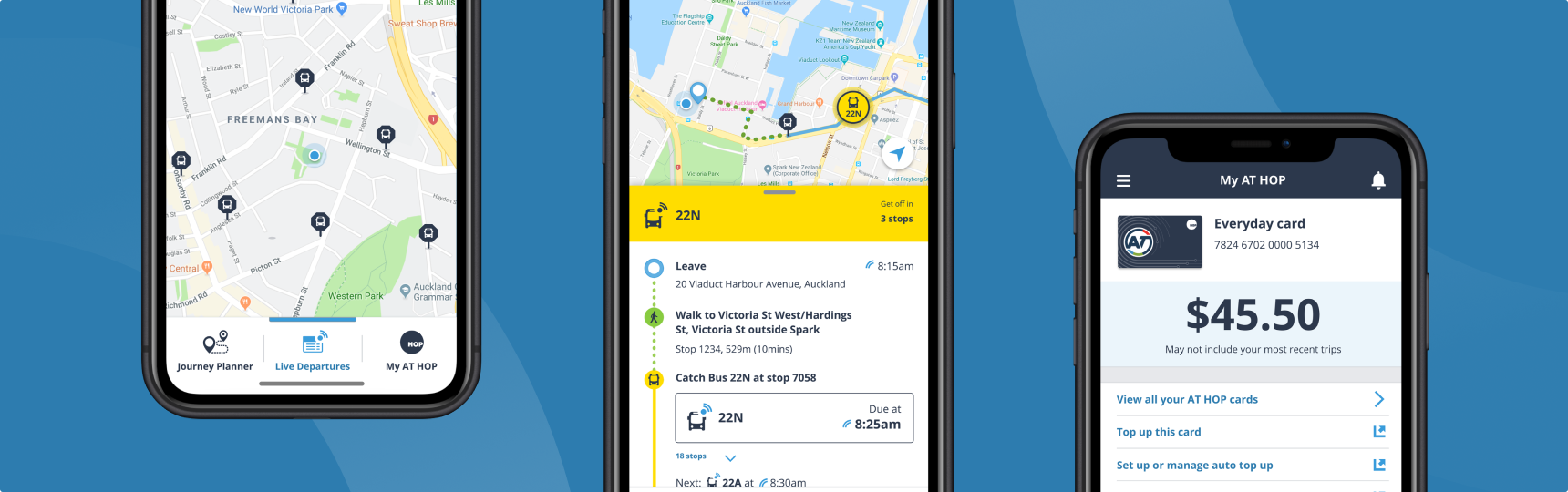 AT Mobile Public Transport app designs