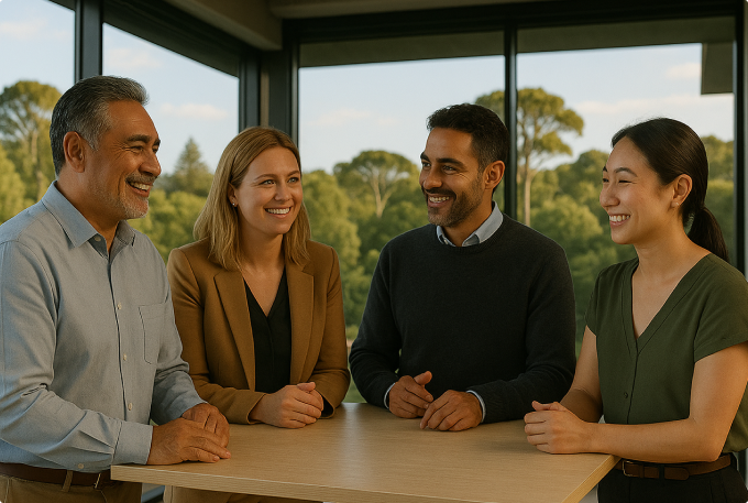 Group of business people happy