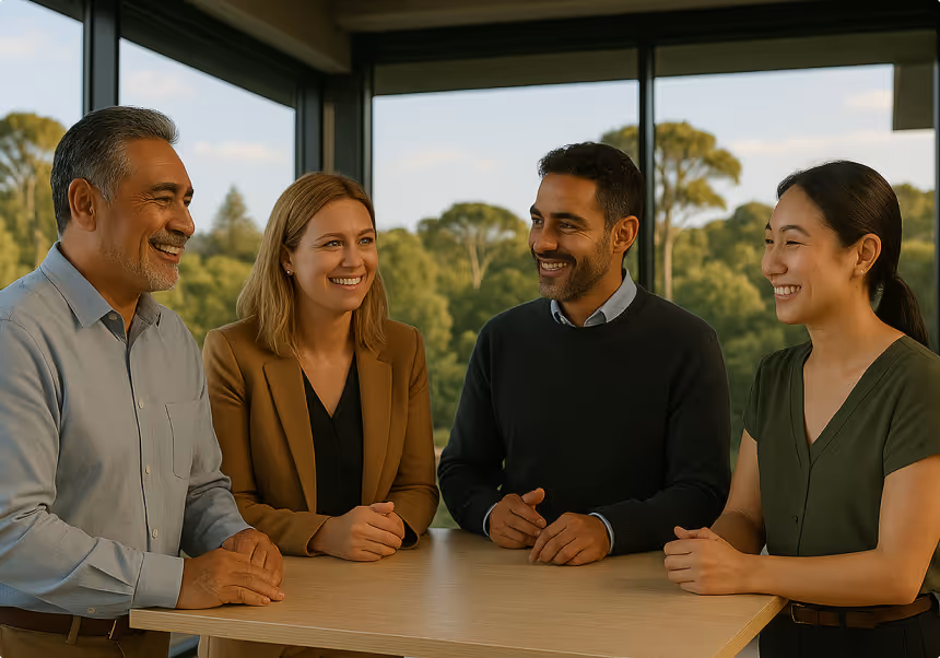 Group of business people happy