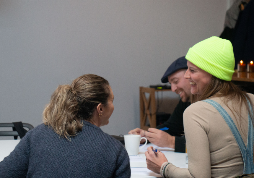 People happy, mentoring