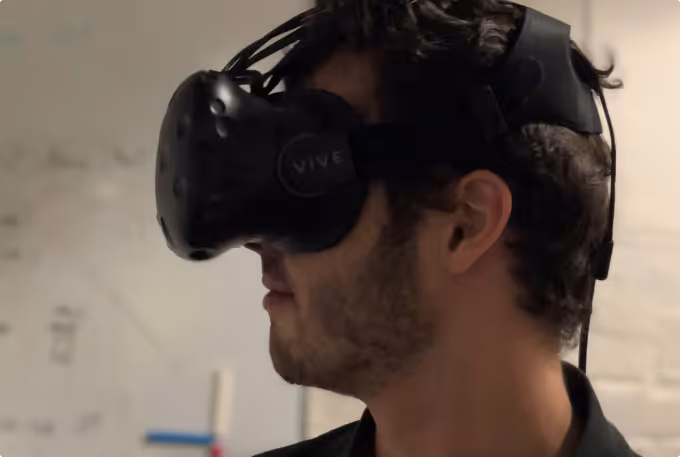 Person wearing VR headset