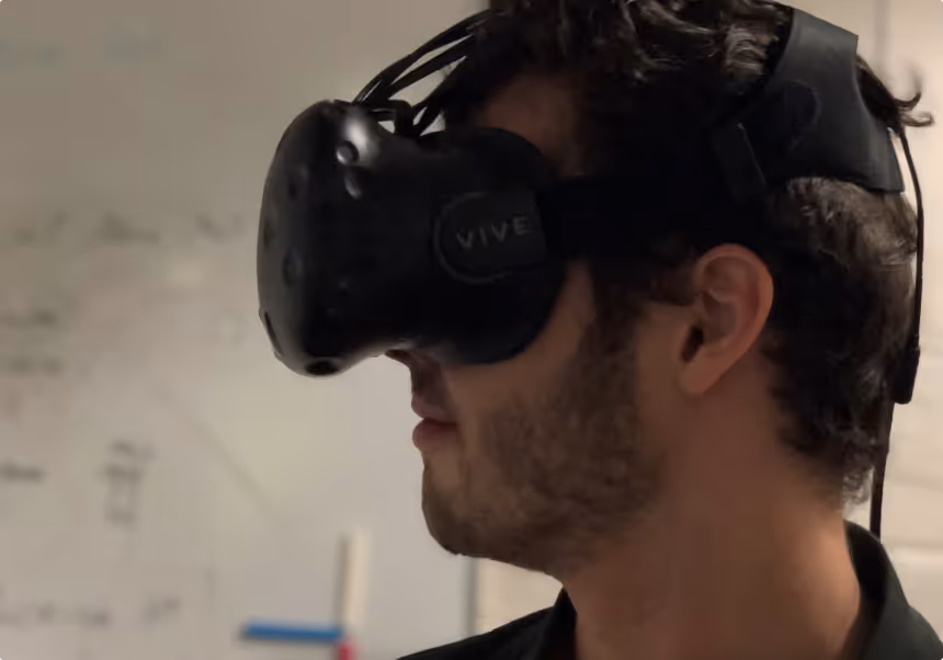 Person wearing VR headset
