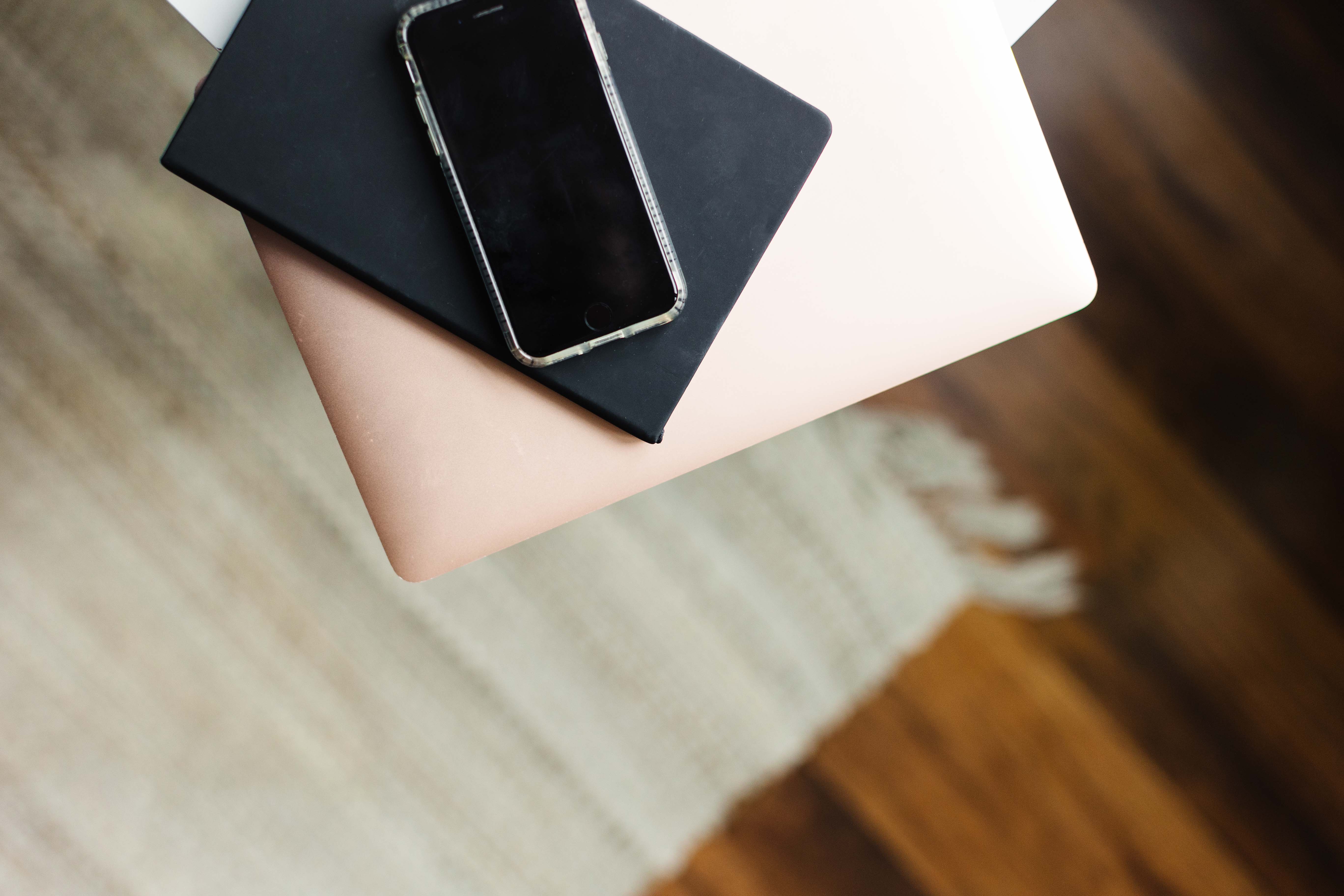 Phone sitting on book