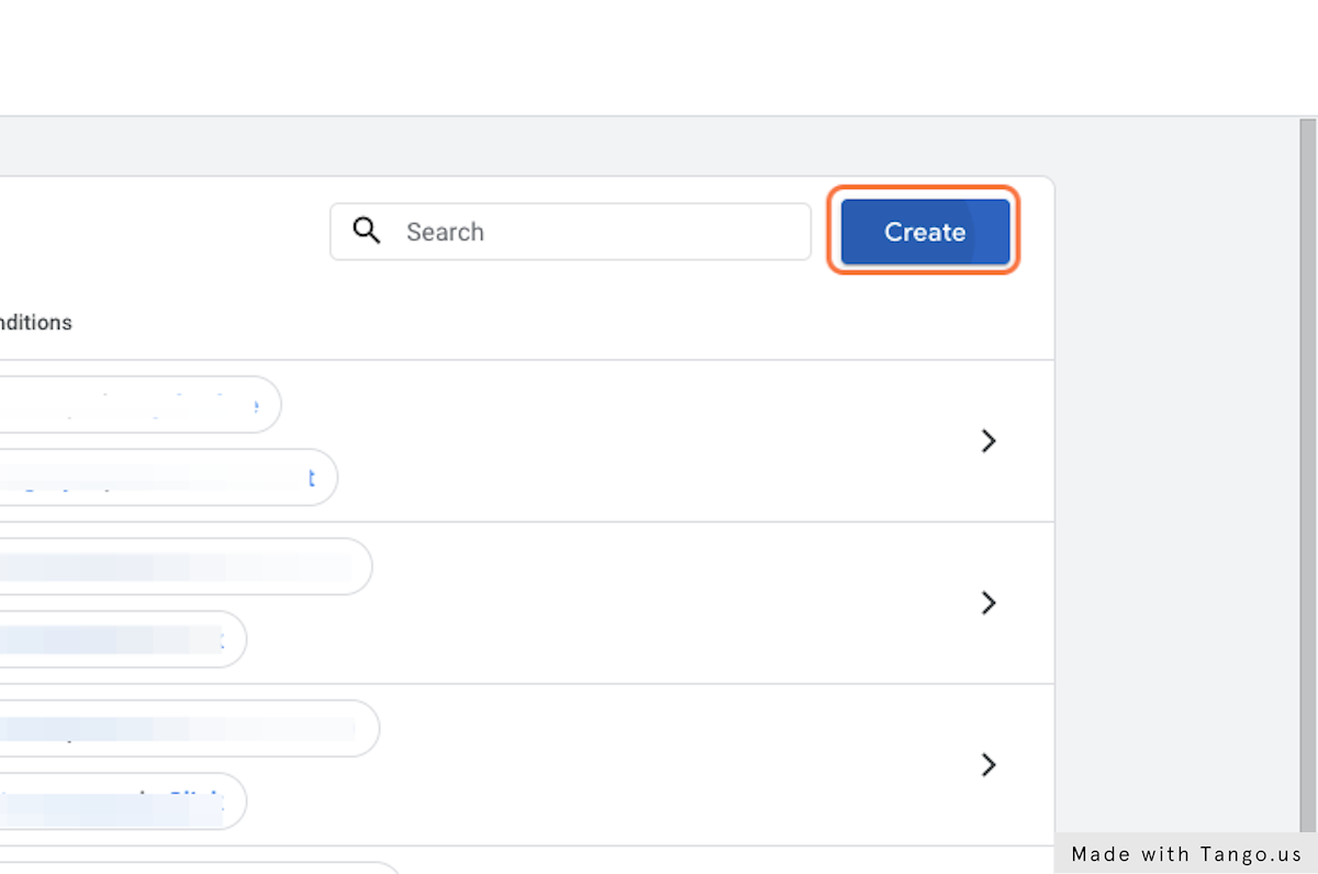 Click on Create