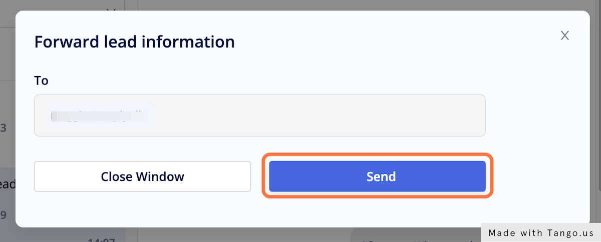 Click on Send to forward the information