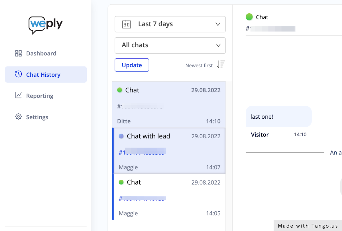 Select the chat you would like to read