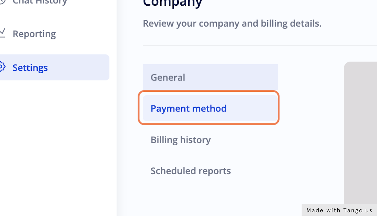 Click on Payment method