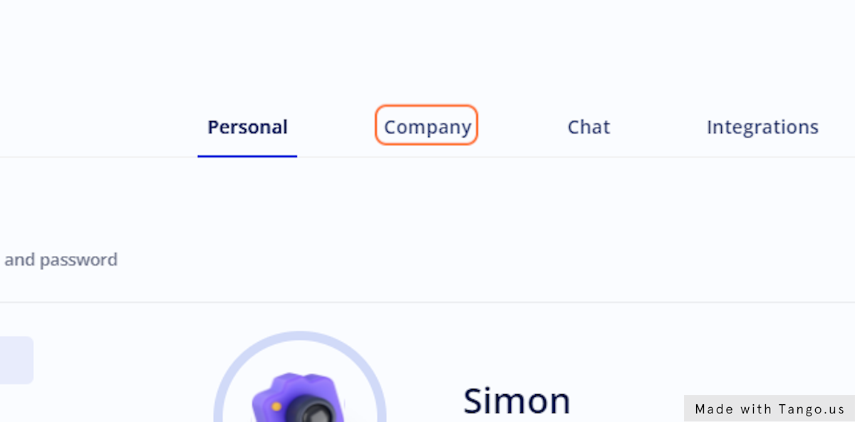 Click on Company