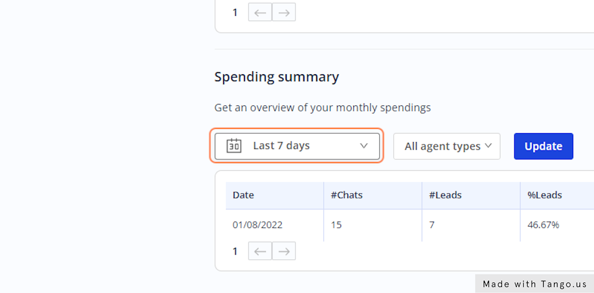 Click on the calendar to select dates