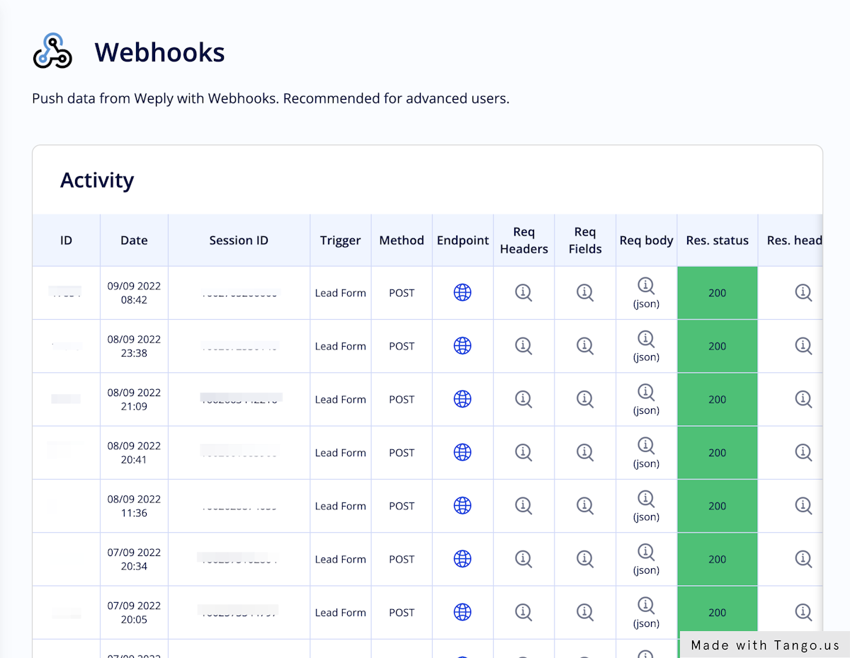 Test your Webhook connection