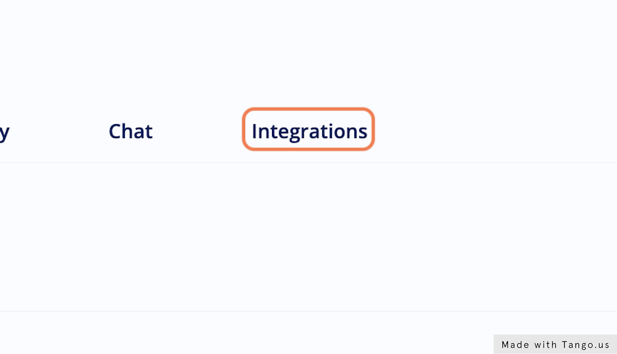 Click on Integrations