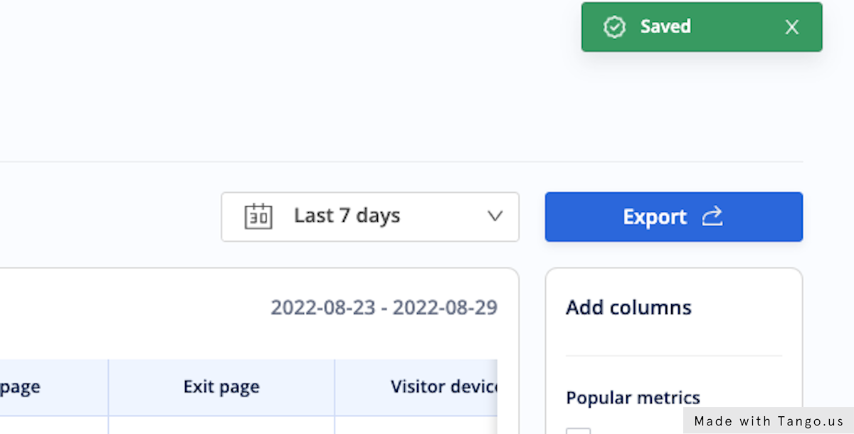 Exporting the report to an Excel (.xlxs) file is possible for Analyst Pro users. 