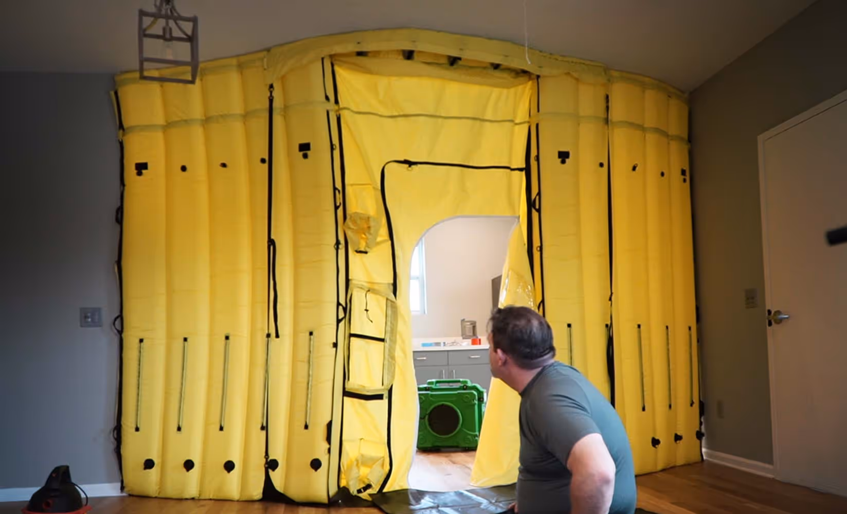 Inflated AirWalls with blower and contractor