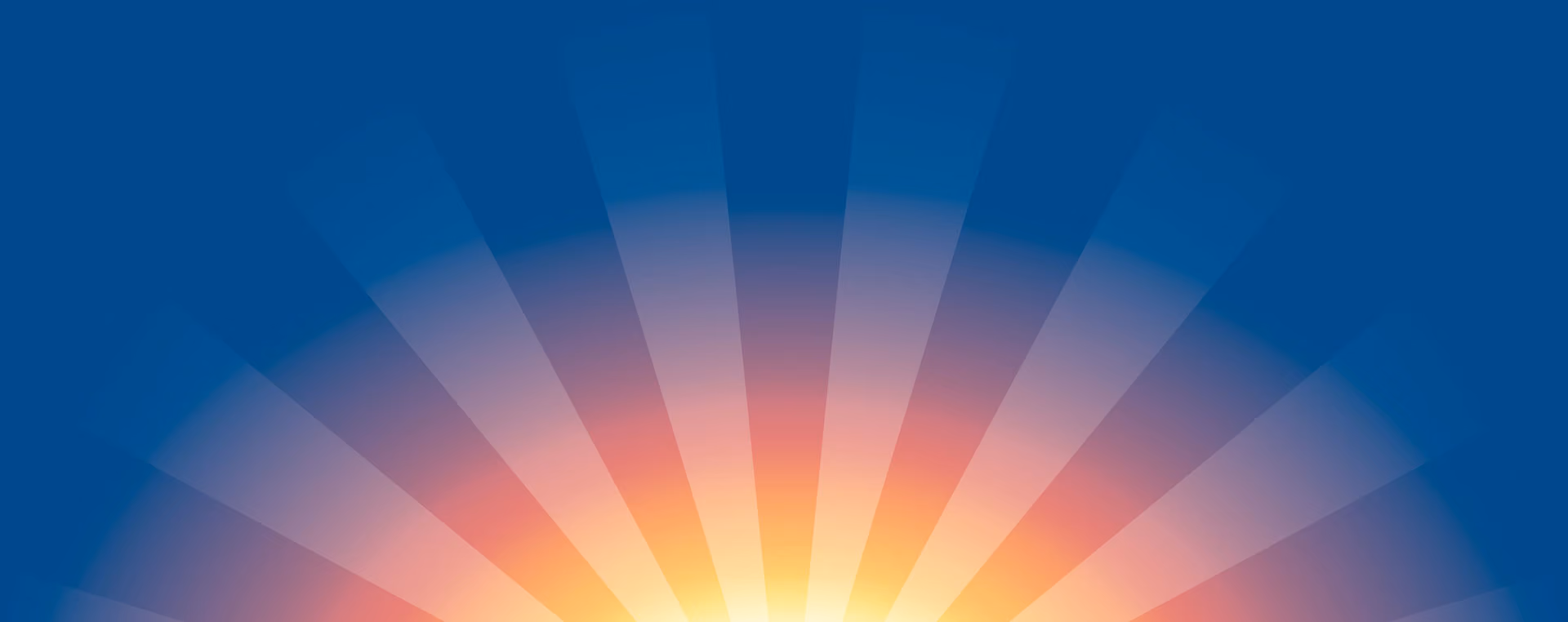 Illustration of sun rays glowing from the bottom center against a blue background.