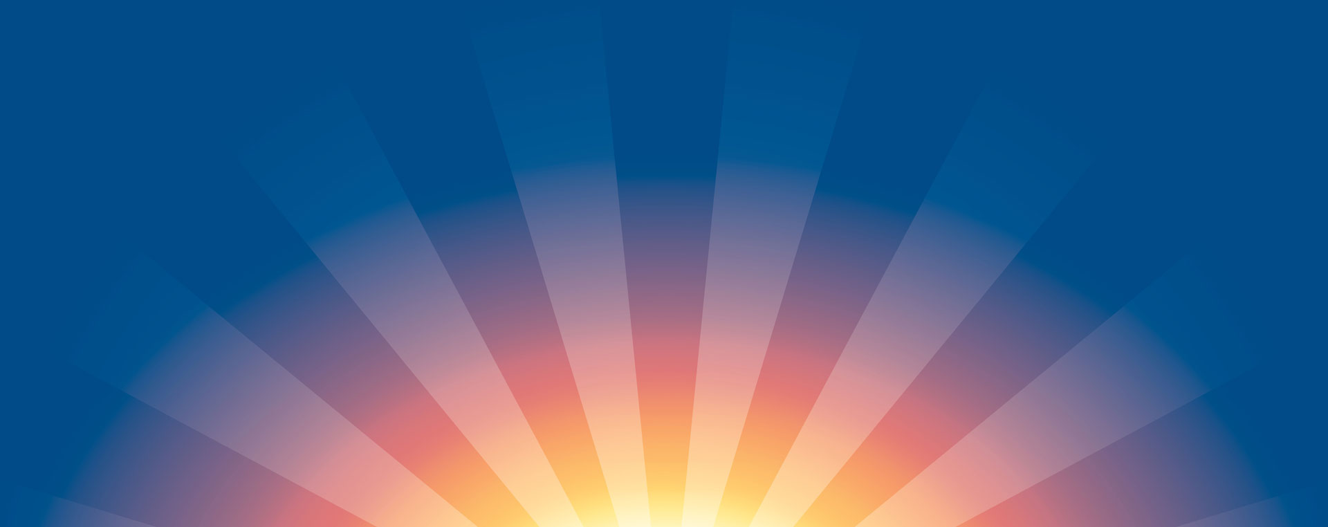 Illustration of sun rays glowing from the bottom center against a blue background.