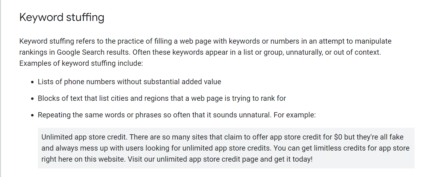 Over Optimizing Content