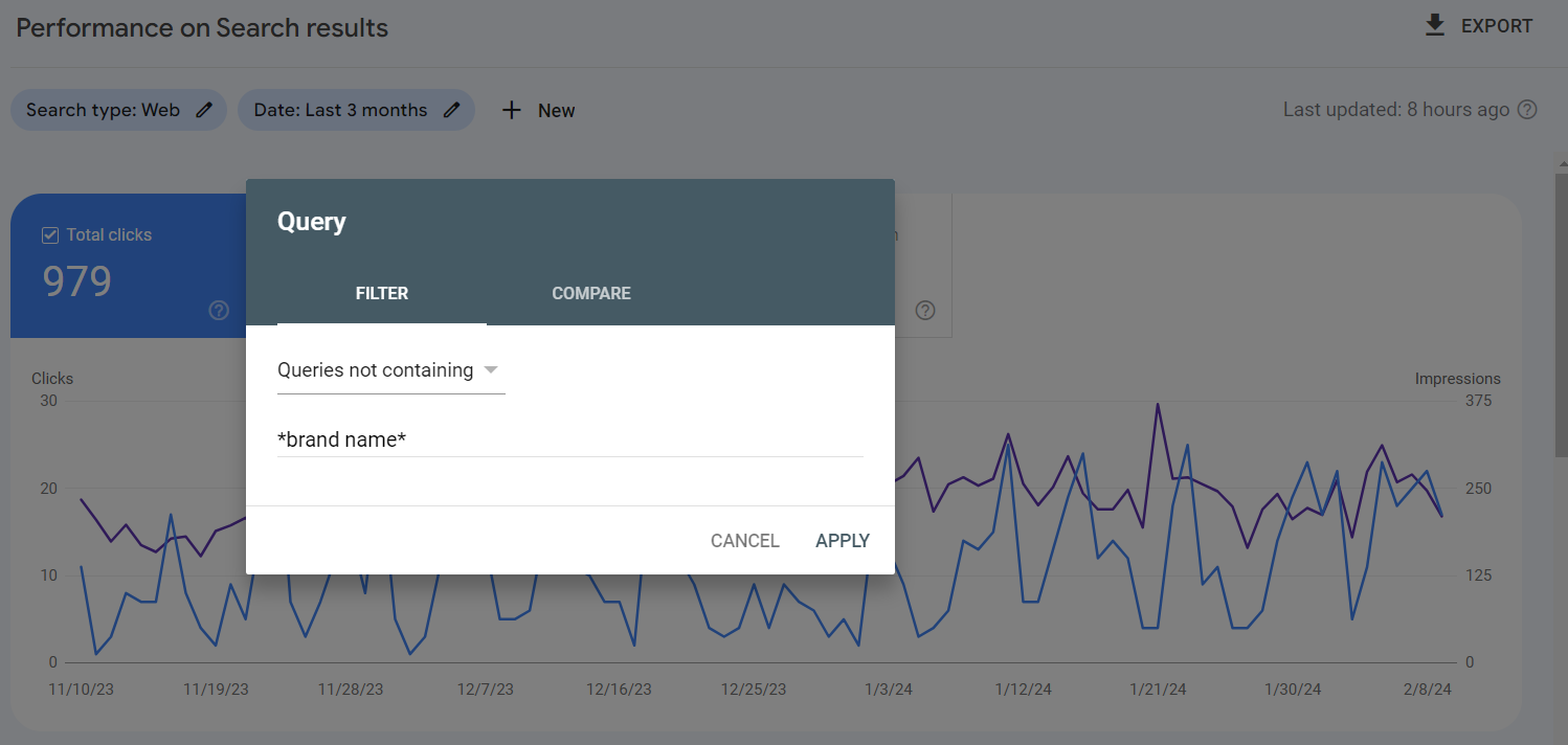 GSC Queries Not Containing