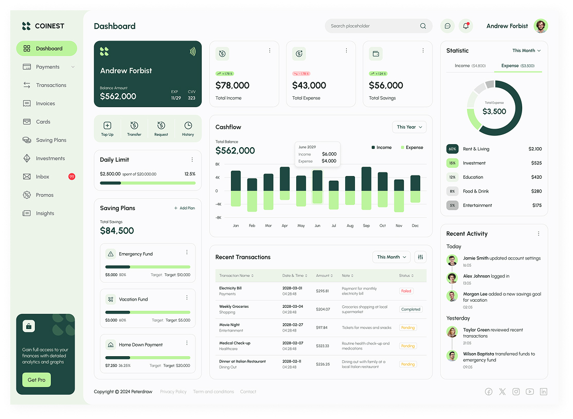 money management dashboard