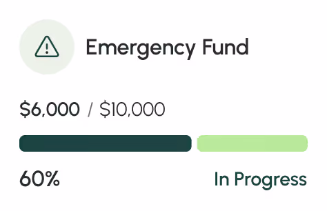 emergency fund widget
