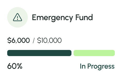 emergency fund widget