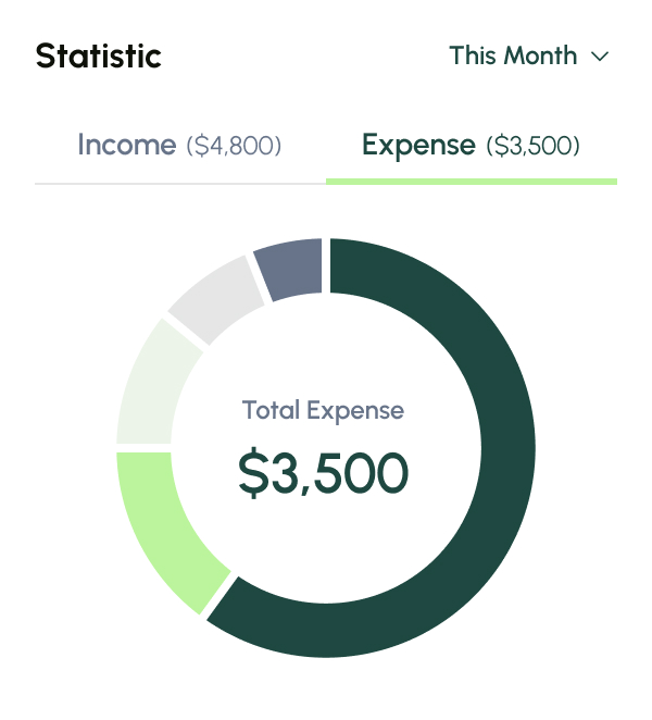 income and expense statistic widget