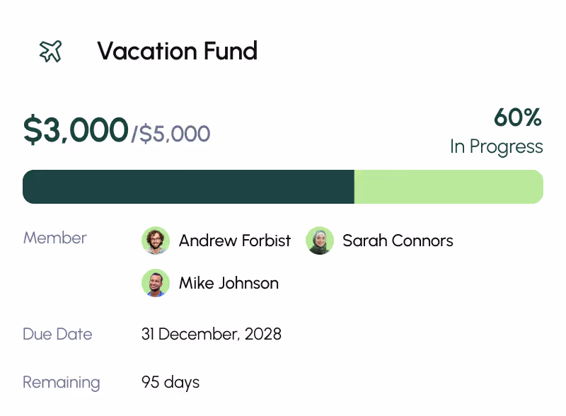 vacation fund widget