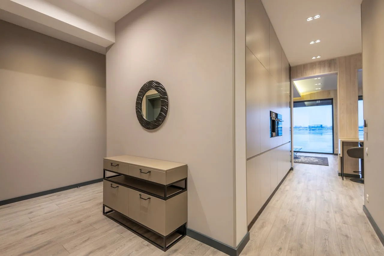 A beige hallway