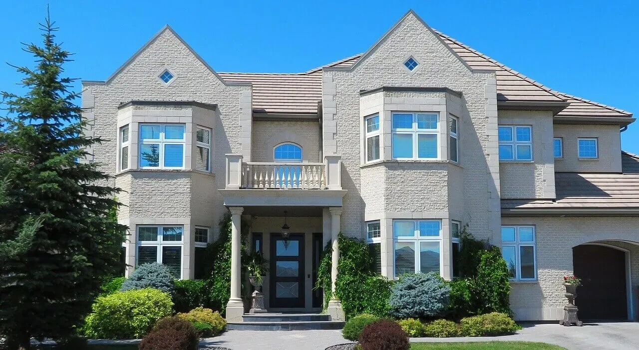 A well-painted two-floors house made of bricks