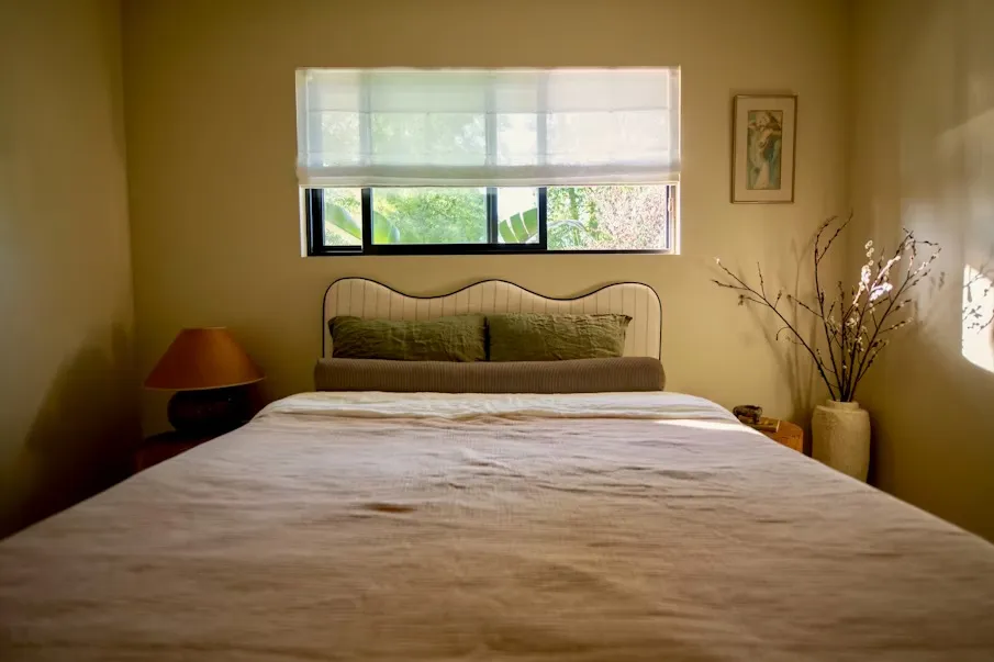 A beige bedroom