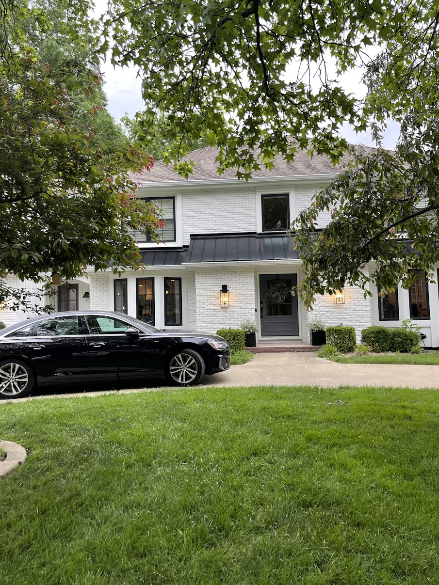 White exterior of the house
