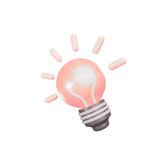 Tilted orange 3D bulb