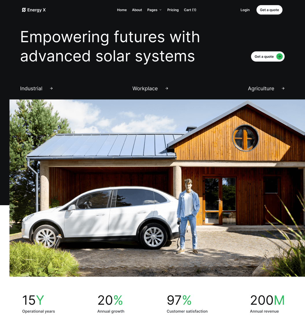 Energy X - Home V2 Main Page Energy Webflow Template