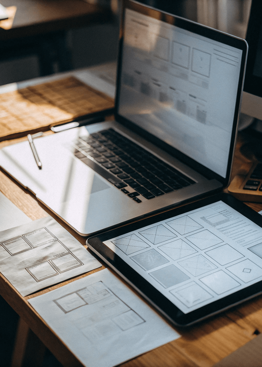 Laptop and design layout