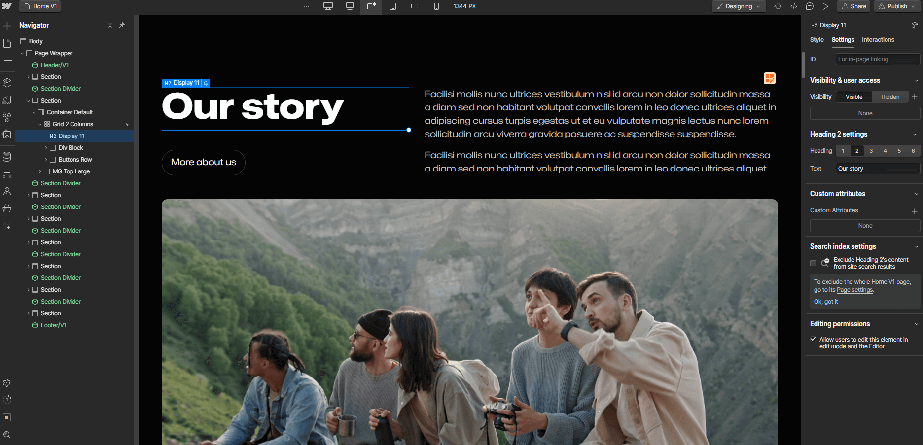 Static Content - Production X Webflow Template