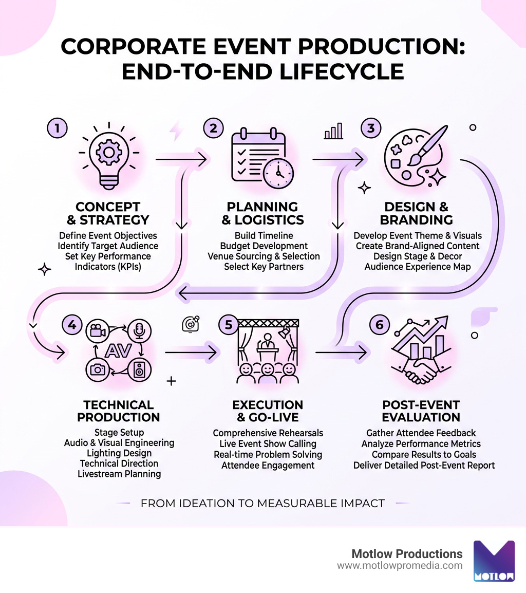 End-to-end corporate event production lifecycle from concept to post-event evaluation - corporate event production End-to-end corporate event production lifecycle from concept to post-event evaluation - corporate event production