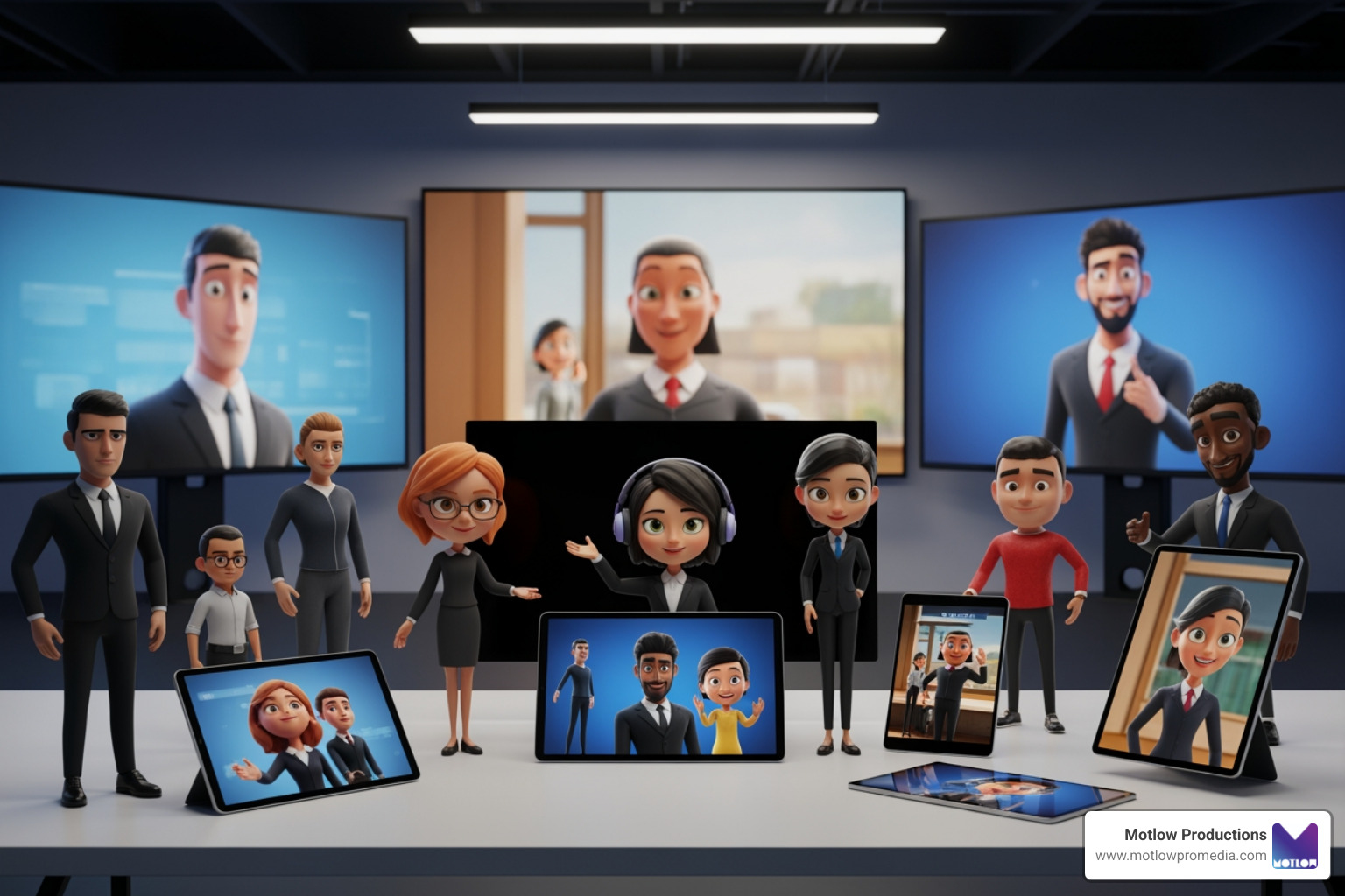 showcasing 2D and 3D character models for business animation - animation video production company showcasing 2D and 3D character models for business animation - animation video production company