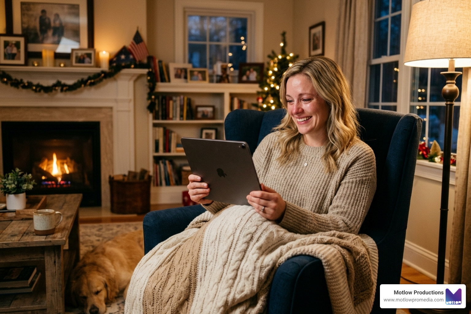 guest viewing a wedding on a tablet in a cozy home setting - wedding streaming service guest viewing a wedding on a tablet in a cozy home setting - wedding streaming service