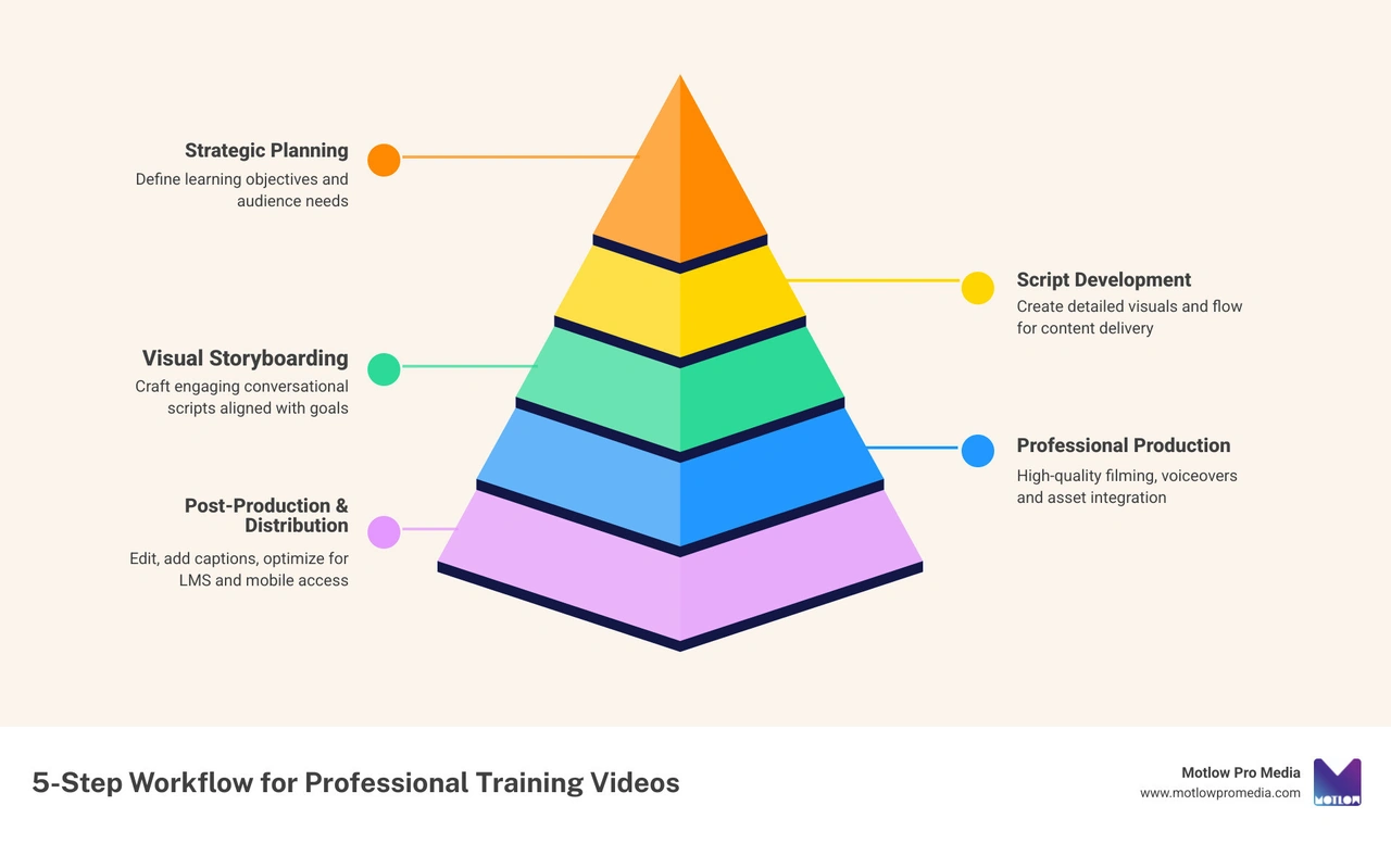 infographic of 5-step training video workflow infographic